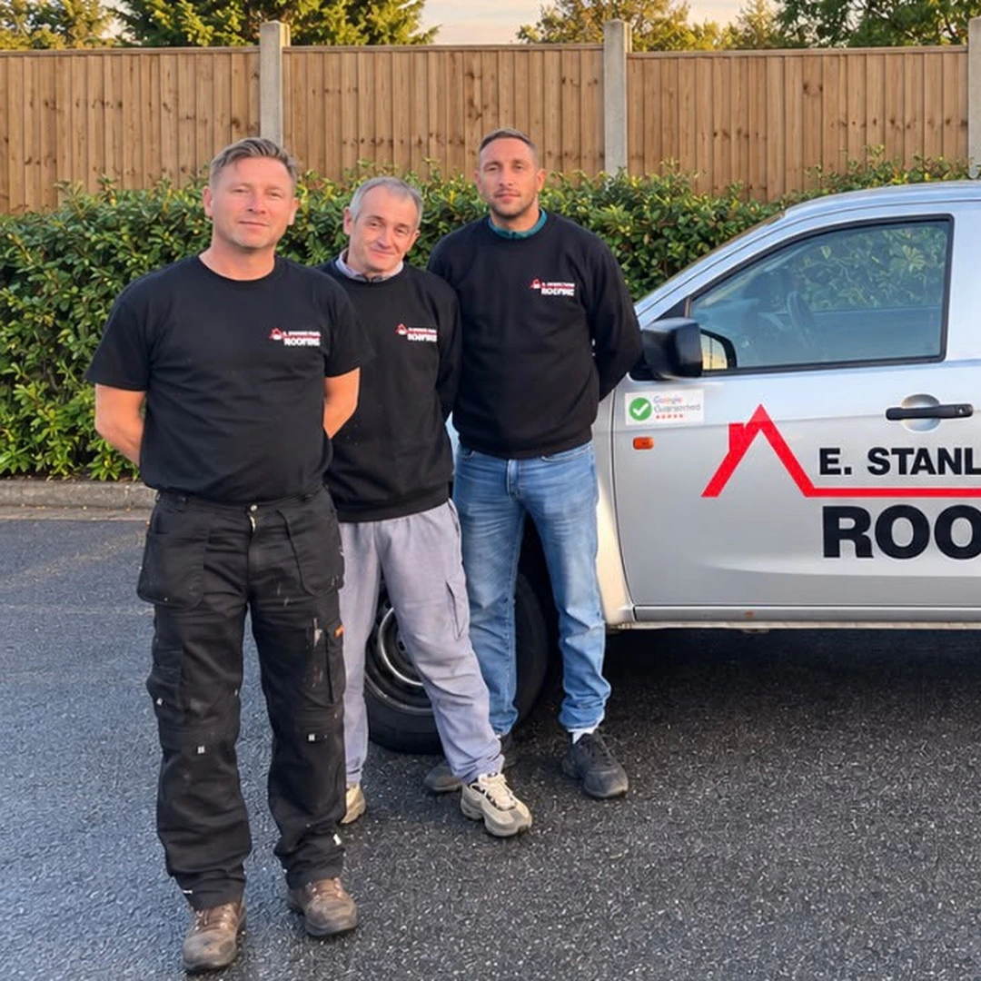 Owner Elias 'Stan' Stanley and the E Stanley & Son team with the company van